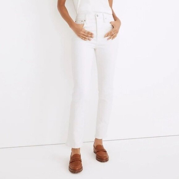Madewell White Prefect Vintage Straight Cut Jeans - 29T - Picture 1 of 8